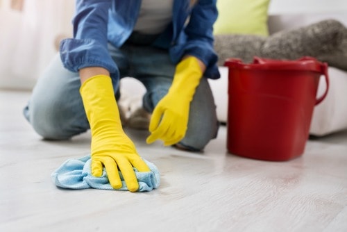 interview questions involving scrubbing floors on hands and knees