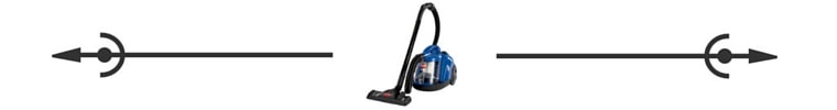 blue vacuum Spacer Savvy Cleaner