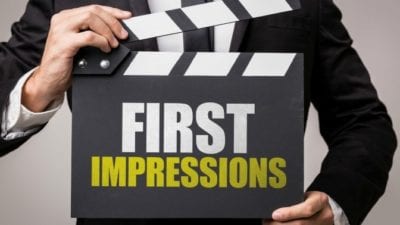 First impressions, what to wear with movie clapboard