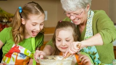 house cleaner too old to clean spends time baking with her grandkids