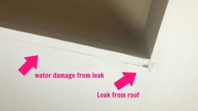 Roof leak, called a repairman from Nextdoor