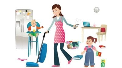 Busy Mom - take kids to work