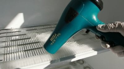 How to Defrost a freezer with hair dryer on hot