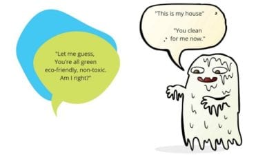 Ghost in the House bantering with house cleaner