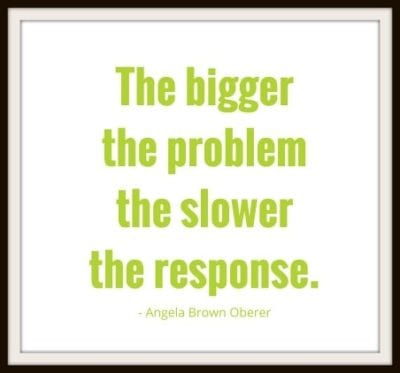 being a leader vs. being in charge bigger the problem, the slower the response
