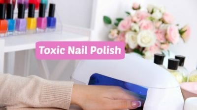 green cleaning woman has toxic nail polish