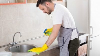 its not that bad - house cleaners wiping counters