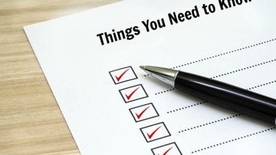things you need to know checklist