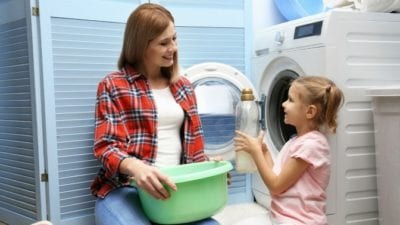 Skipping Chores doing laundry