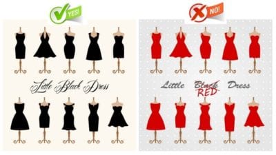 Unclutter with clarity black dresses vs. red dresses