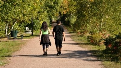 Wife stopped cleaning and cooking due to stress, now walking with husband