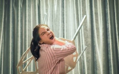 Good Time to Quit, Angry Young Woman Throwing Chair