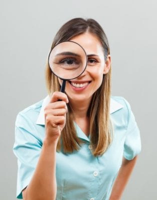 They Only Want You, Woman looks through magnifying glass