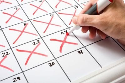 Unreliable Employees, Calendar With Days Marked Off