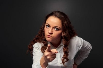 Customer is Always Right, Angry Woman Pointing Her Finger