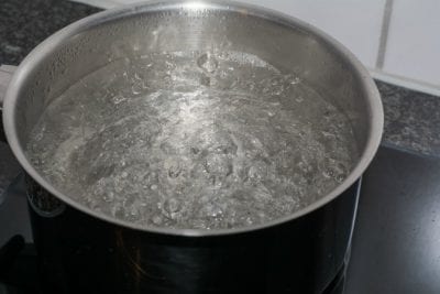 Microfiber Cloths, Pot of Boiling Water
