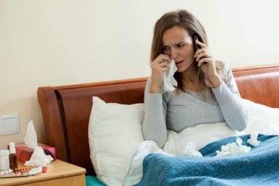 Employee Records, Woman Sick and in Bed Calling In