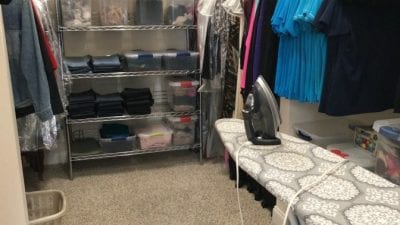 How to Organize your Closet, Ironing Board in Closet