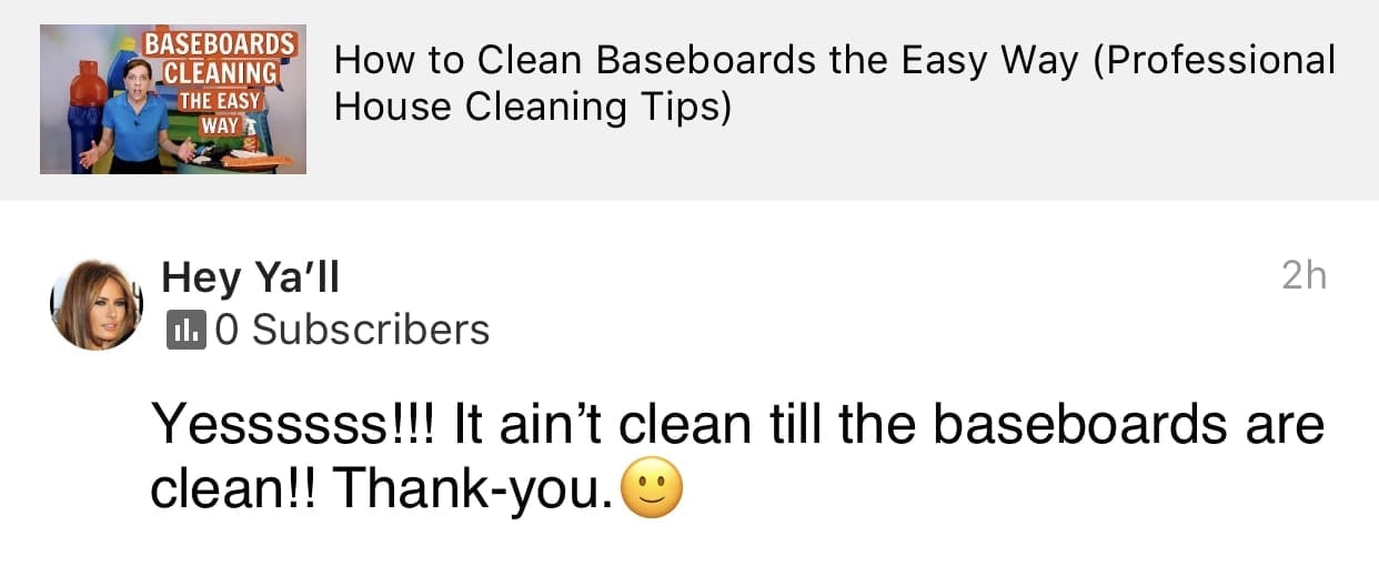 Baseboards, Ask a House Cleaner Testimonial