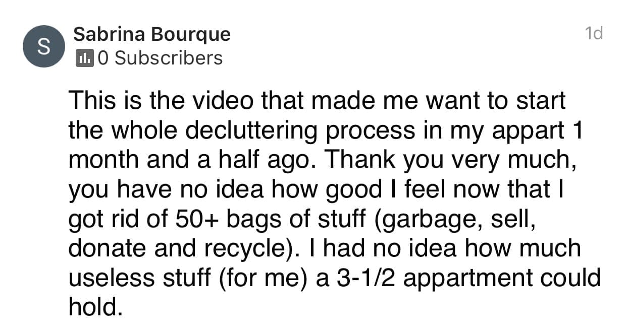 Decluttering, Ask a House Cleaner Testimonial