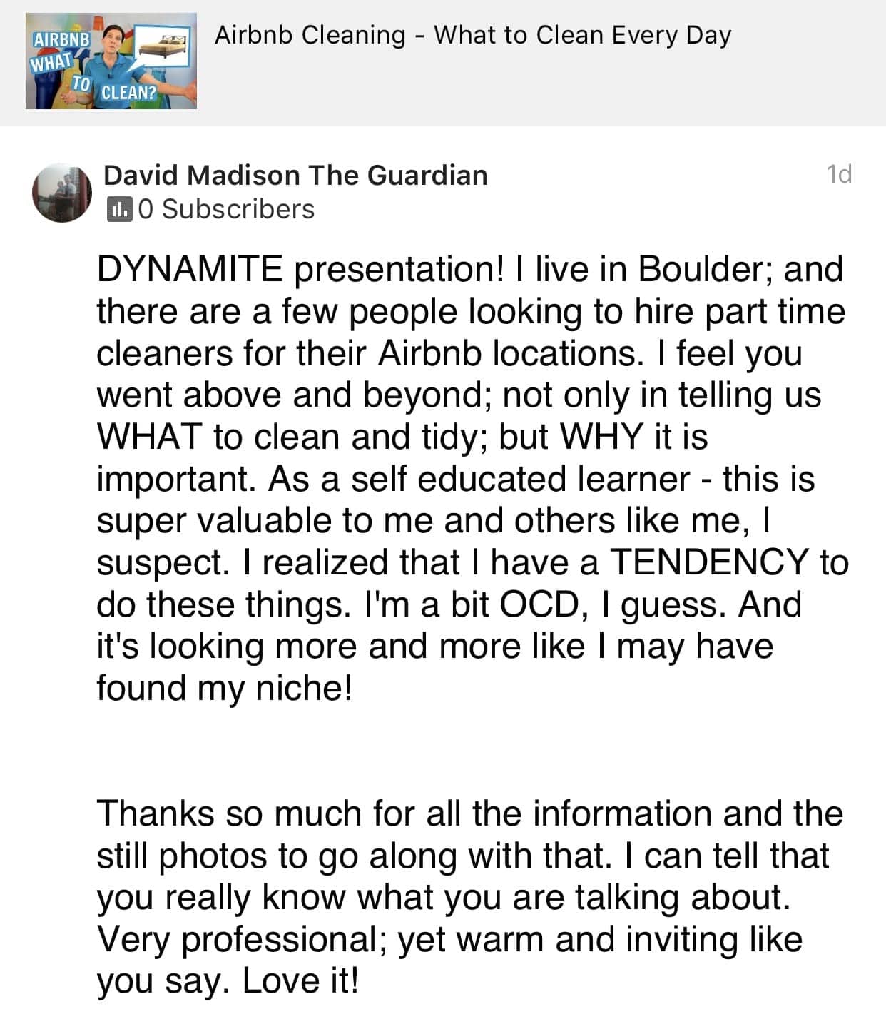 Dynamite, Ask a House Cleaner Testimonial