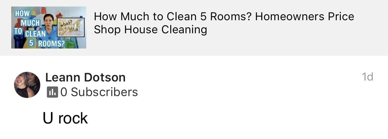U Rock, Ask a House Cleaner Testimonial