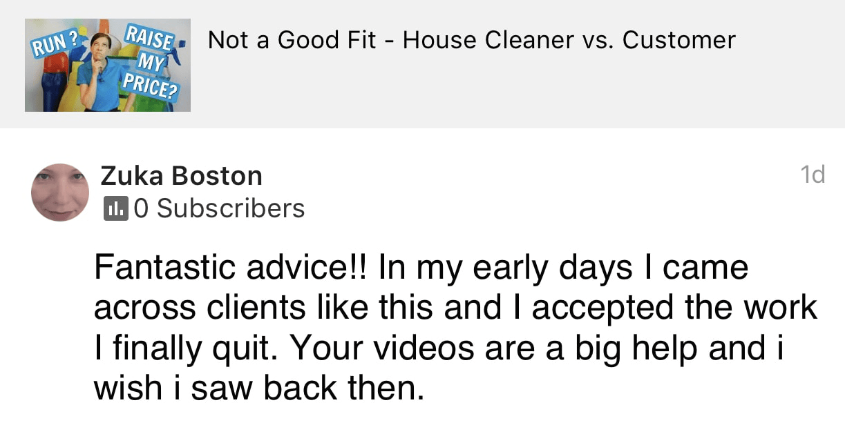 Videos a big help_1 Ask a House Cleaner Testimonial