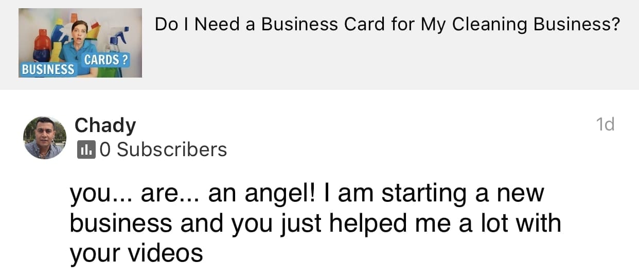 You are an angel, Ask a House Cleaner Testimonial