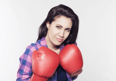 Attitude Training, Woman with Boxing Gloves