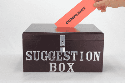 Employee Handbook Guide, Complaint in Suggesion Box