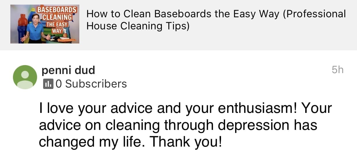 Enthusiasm, Ask a House Cleaner Testimonial