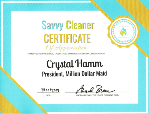 Crystal Hamm, Million Dollar Maid, Savvy Cleaner Correspondent