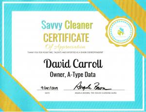 David Carroll, A-Type Data, Savvy Cleaner Correspondent