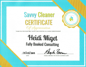 Heidi Miget, Fully Booked Consulting, Savvy Cleaner Correspondent
