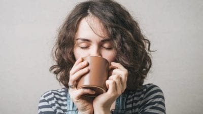 How do you know if it's junk, woman drinking coffee