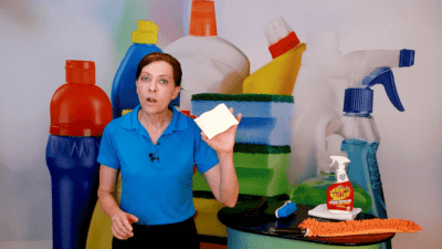 How to Clean Baseboards, eraser sponge