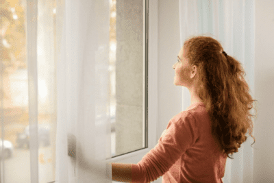 Dust Where Does it Come From, Woman Looking Out Window