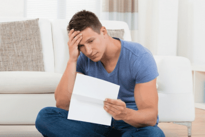 Getting Started in the Cleaning Biz, Man Upset Reading Letter