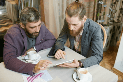No Business Plan, Men Working at Cafe
