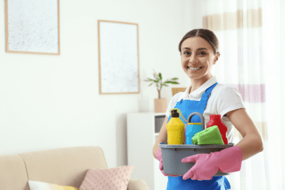 Stay Safe When Cleaning Solo, Woman House Cleaner