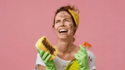 Tips for New Moms crying housecleaner