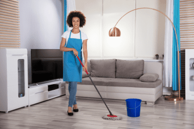 When a Client Refuses a Reclean, Woman Cleaning a Wood Floor