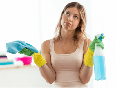 House Cleaning How to Know What to Do, Confused Woman