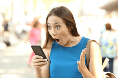 What Do You Sell, Surprised Woman Looks at Phone