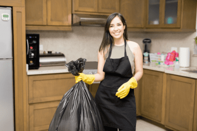 What if You Hate Your Cleaning Job, Woman with Trash Bag