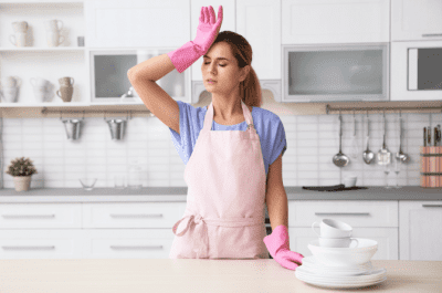 It Will Never Be Easier Than Right Now, Tired Woman in Kitchen