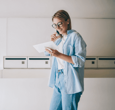 5 Don'ts of the Cleaning Business, Woman on Phone Looking at Mail