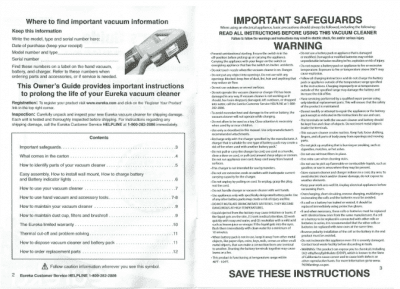 Vacuum Warranties What You Need to Know, Warnings - Instructions