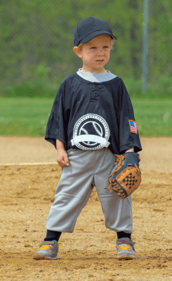 Facebook Friends With Your Customers, Little Boy Playing Baseball