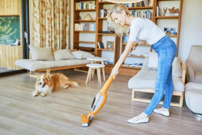 How COVID Changed House Cleaning Forever, Woman Vacuuming